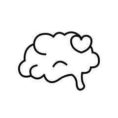 Mental health healthy lifestyle icon with black outline style. health, psychology, mental, mind, therapy, human, brain. Vector Illustration
