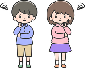 困った表情の子どもたち