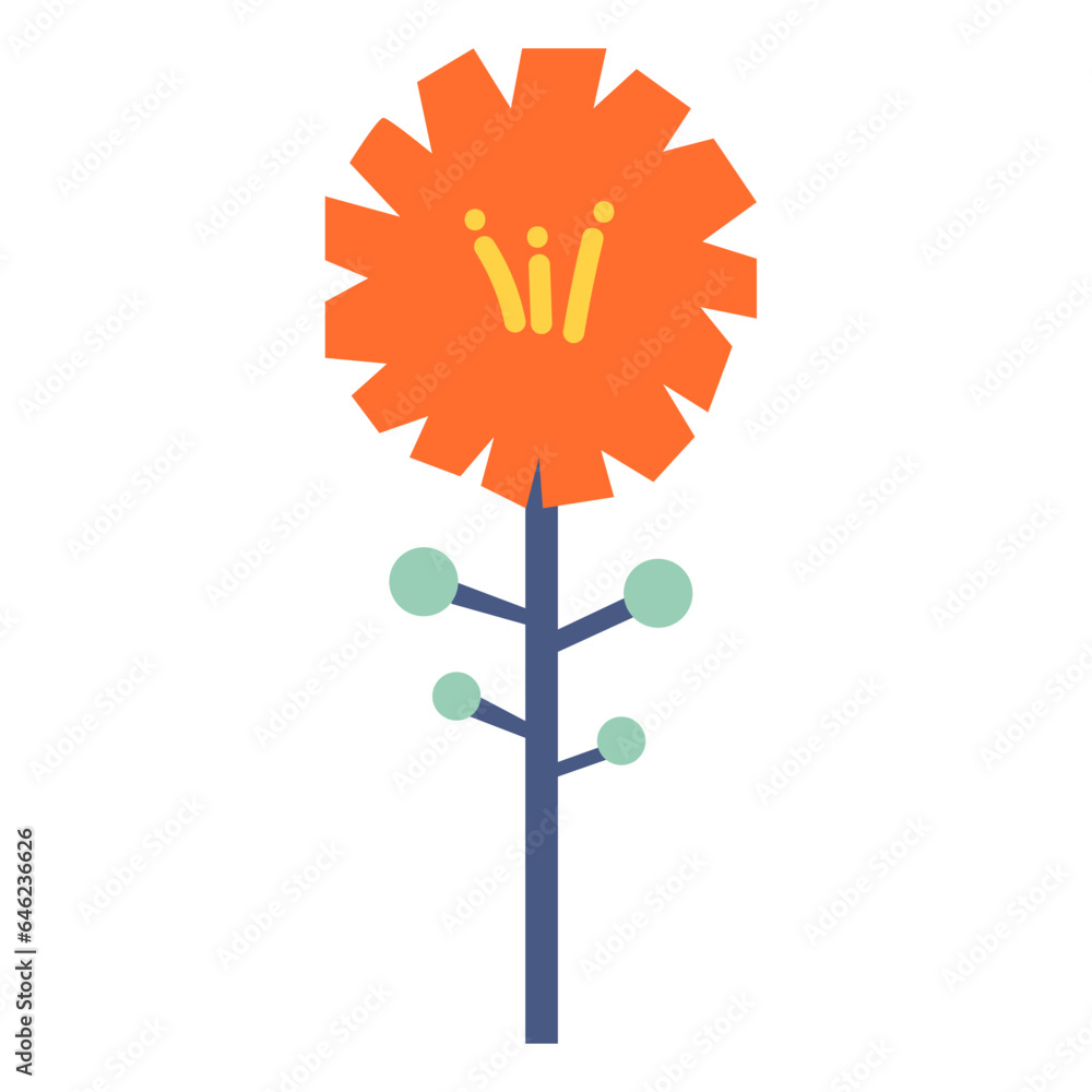 Poster Flower flat illustration