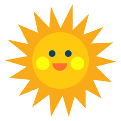 Smiling sun flat illustration