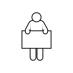 A Man Showing Null Banner. Zero Icon. Null, Nothing Symbol - Vector.