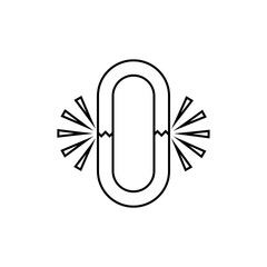 Broken Link Icon. Unconnected, Disconnect Symbol - Vector.