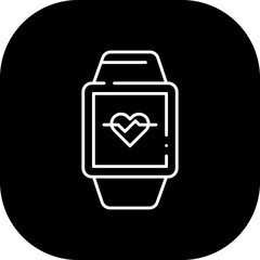 Obraz premium Smart watch healthy lifestyle icon with black filled line outline. technology, smart, watch, device, smartwatch, time, screen. Vector illustration