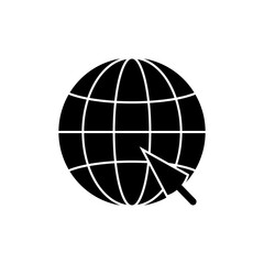 Browser Icon. Globe and Cursor Symbol - Vector.