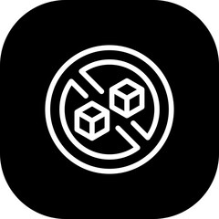 Free sugar healthy lifestyle icon with black filled line outline style. food, sugar, symbol, free, product, gluten, lactose. Vector Illustration