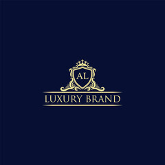 AV Luxury lion crest logo - royal lion vector template