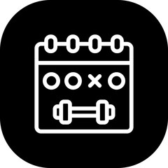 Fototapeta premium Gym schedule healthy lifestyle icon with black filled line outline style. gym, schedule, sport, health, healthy, fitness, symbol. Vector Illustration