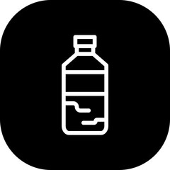 Mineral water healthy lifestyle icon with black filled line outline style. water, mineral, drink, liquid, fresh, bottle, health. Vector Illustration