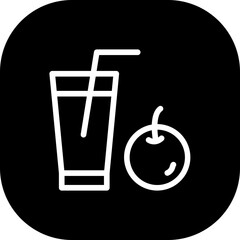 Juice healthy lifestyle icon with black filled line outline style. juice, drink, cocktail, food, water, glass, beverage. Vector Illustration