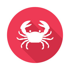 Crab icon. Seafood shop logo branding for craft food packaging or restaurant design symbol. Vector illustration.