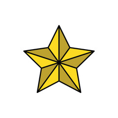 Yellow Christmas star icon isolated on white background. Vector illustration.