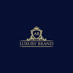 Fototapeta premium AB Luxury lion crest logo - royal lion vector template