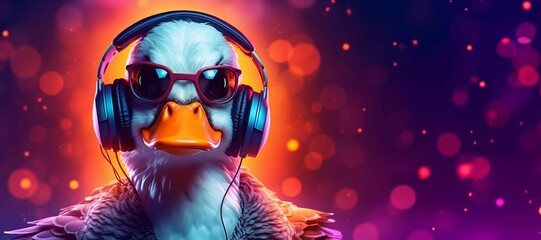 Music DJ Goose wearing sunglasses and headphones - 646241625