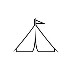 Tent Icon. Camping Symbol - Vector Logo Template.