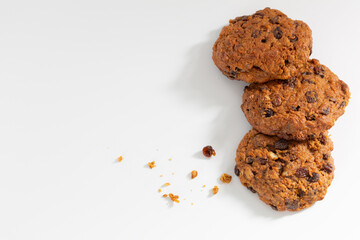 homemade cookies on white background