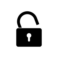 Unlocked Padlock Icon. Opened,  Symbol Easy to Access - Vector.