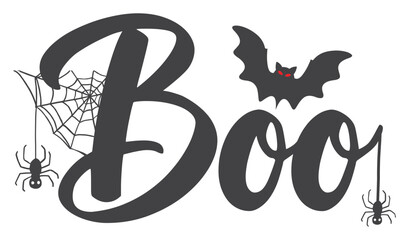 Boo Halloween Typography Illustration 