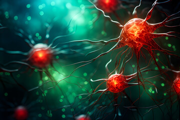 close-up of bacteria and viruses under a microscope,3d  illustration of scientific concepts , generate AI