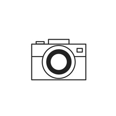photo camera flat icon vector