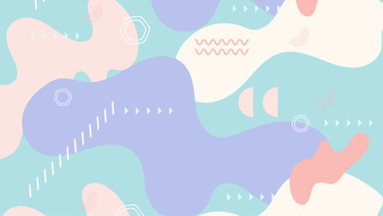 Colorful abstract soft pastel geometric background with shapes