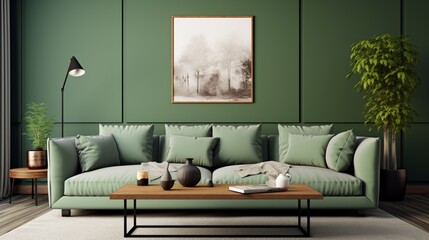 Fototapeta na wymiar interior mockup, a comfortable and inviting living room