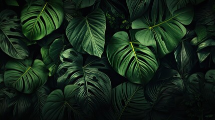 Fototapeta na wymiar Jungle leaves background