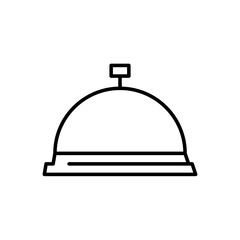 Receptionist hotel icon with black outline style. receptionist, service, business, reception, customer, phone, support. Vector illustration