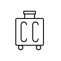 Luggage hotel icon with black outline style. travel, luggage, sign, symbol, set, tourism, suitcase. Vector illustration