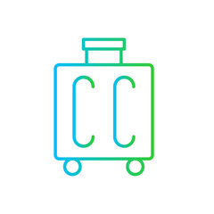 Luggage hotel icon with blue and green gradient outline style. travel, luggage, sign, symbol, set, tourism, suitcase. Vector illustration
