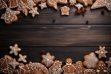 Christmas gingerbread cookies frame 
