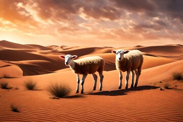 lambs in the desert