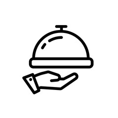 Service hotel icon with black outline style. service, business, help, customer, sign, support, communication. Vector Illustration
