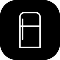 Refrigerator hotel icon with black filled line outline style. refrigerator, freezer, ice, freeze, kitchen, cold, fridge. Vector Illustration
