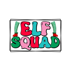 ELF Squad Retro Christmas Sublimation T-shirt Design