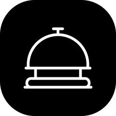 Reception hotel icon with black filled line outline style. reception, service, business, symbol, desk, sign. Vector Illustration