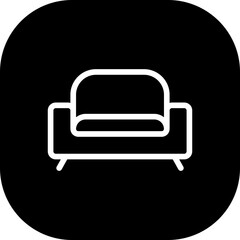 Sofa hotel icon with black filled line outline style. sofa, furniture, home, room, couch, interior, living. Vector Illustration