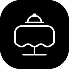 Dinner table hotel icon with black filled line outline style. dinner, table, restaurant, lunch, food, cafe, line. Vector Illustration