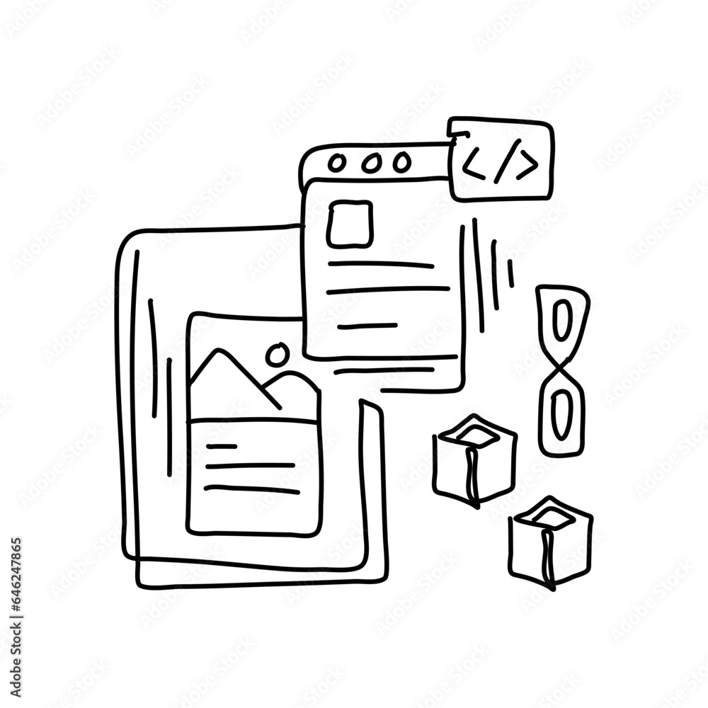 Poster elevate your website and mobile app with flat illustration micro frontend architecture. modular, sca