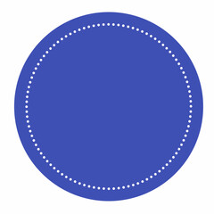 blue blank icon background with dash frame inside, blank circle label element design