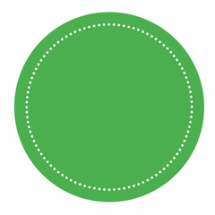 green blank icon background with dash frame inside, blank circle label element design