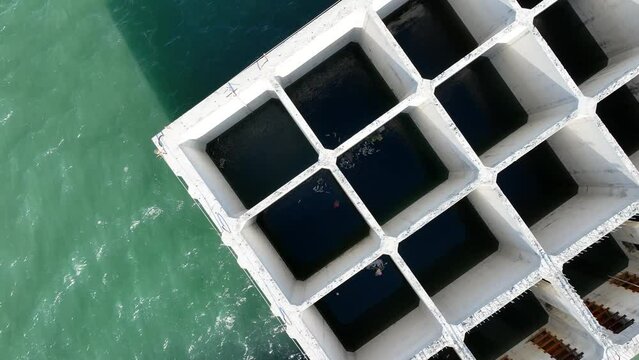 A box caisson is a prefabricated concrete box.