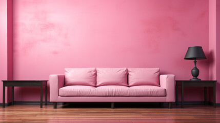 ピンク色の内装の壁　インテリアイメージ