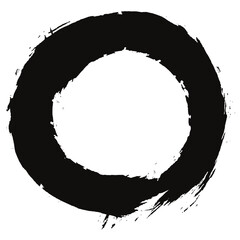 渦巻　円　筆　黒　アイコン