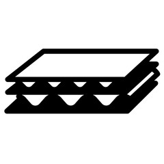 doublewall corrugated cardboard glyph icon