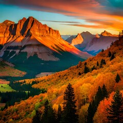 Fototapeta premium sunrise in the mountains