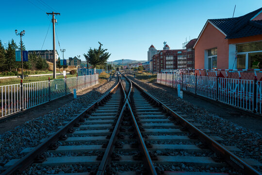 Stretching over the train station