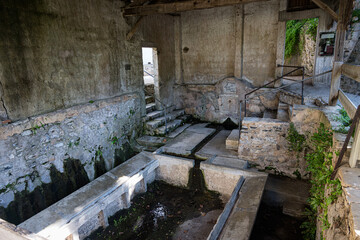 Old communal clothes washing facility in the town of Bidart, SW France