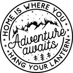 Camping SVG design graphic