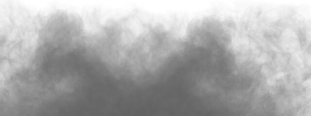  Dark fog or smoke isolated on transparent background. Realistic smoke fog overlay. Vapor, mist or smog background. Design element, PNG Vector illustration