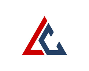 L and C Letter forming a triangle shape logo